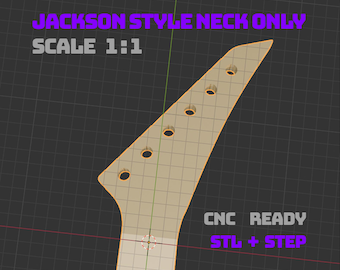 Dinky Style Electric Guitar Neck CNC STL + STEP (Digital Download)