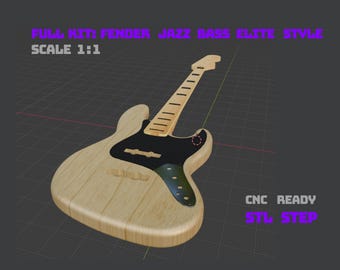 Jazz Bass Elite Full Kit 1:1 Scale | STL + STEP | CNC Bass Guitar Files