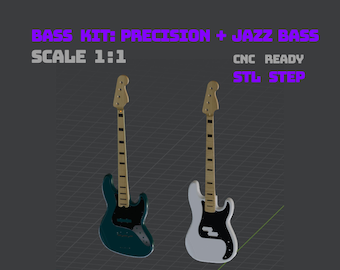Bass Guitar CNC Bundle – Jazz Bass Elite & Precision Bass style 1:1 | STL + STEP Files