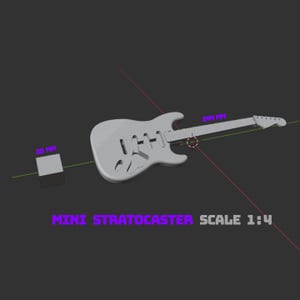 S-Style Mini Guitar STL | 3D Printable | 1:4 Scale