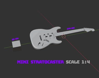 S-Style Mini Guitar STL | 3D Printable | 1:4 Scale