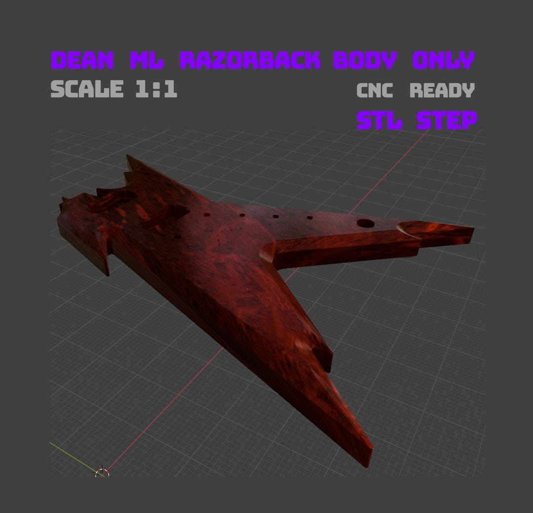 Dean ML Razorback Style Guitar Body – 1:1 Scale | STL + STEP | Cnc ...
