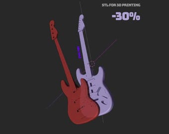 Mini Guitar STL Pack | S Style Guitar & Jazz Bass | 14 Files