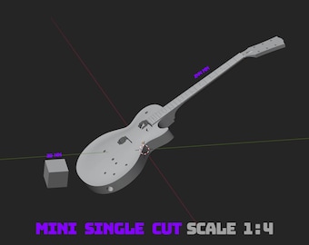 Mini Single Cut Guitar STL | 1:4 Scale | 3D Printable Model