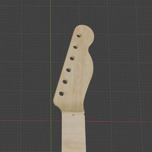 Puede incluir: M&aacute;stil de guitarra sin terminar, de madera clara. El clavijero tiene seis agujeros para clavijas y un dise&ntilde;o curvo. El m&aacute;stil es liso y sin pintar, listo para el acabado y el montaje. La veta de la madera es visible.