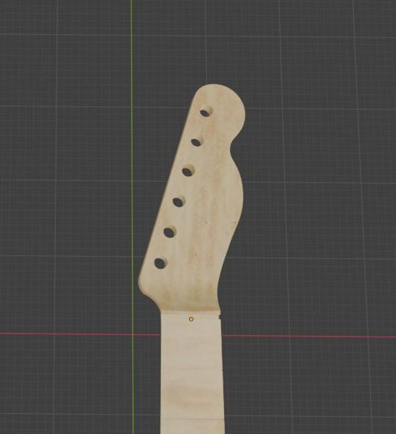 Puede incluir: M&aacute;stil de guitarra sin terminar, de madera clara. El clavijero tiene seis agujeros para clavijas y un dise&ntilde;o curvo. El m&aacute;stil es liso y sin pintar, listo para el acabado y el montaje. La veta de la madera es visible.