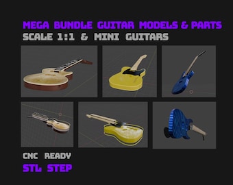 Ultimate CNC Guitar Bundle – STL & STEP Files for Electric Guitar Bodies, Necks and Parts