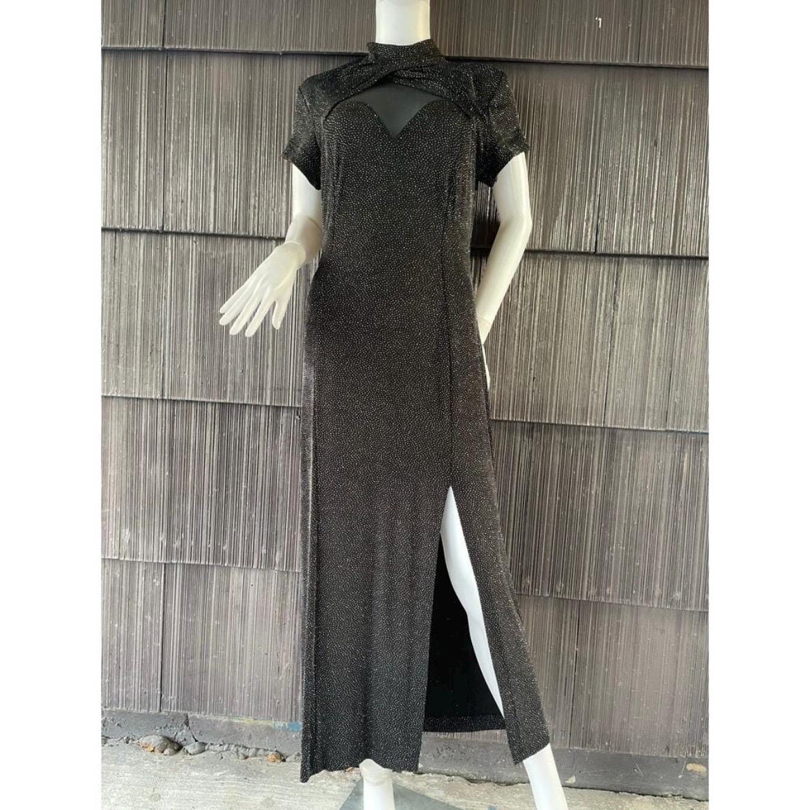 midi dress for holiday Black Knit Contrast Ribbon Neckline Midi Dress *FINAL SALE* – SSYS