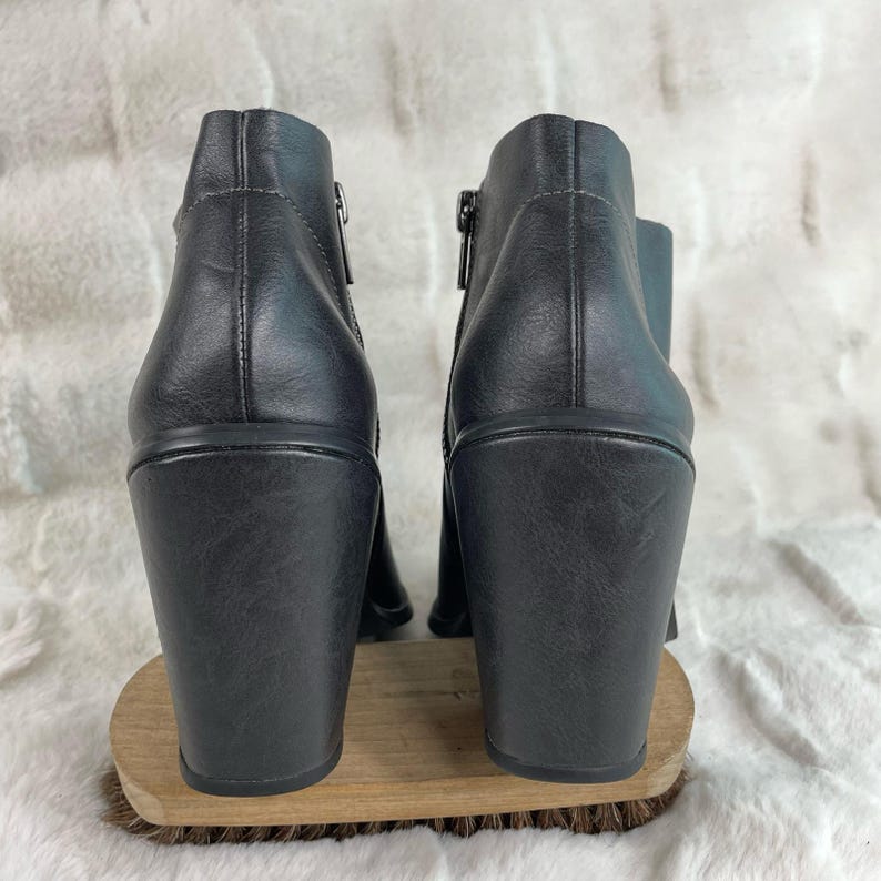 Free People Farylrobin Black Leather Ankle Boots Bootie Women Size 8 image 4