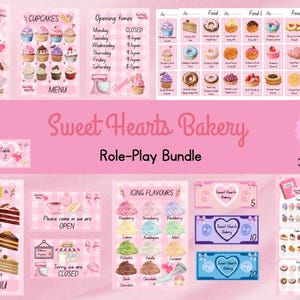 Bakery Role Play Set | Pretend Play Food, Shop Sign (Digital Download)
