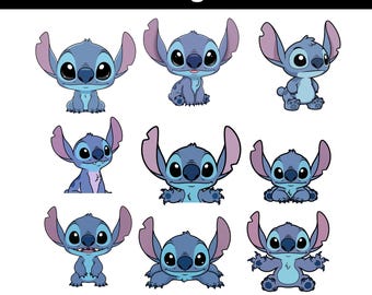 Stitch SVG PNG | Cartoon Alien Clipart | Cricut Silhouette Cut Files | Digital Download