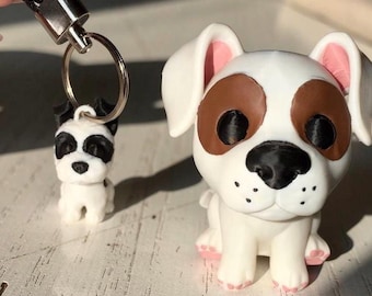 Custom Dog Figurine from Photo, Personalized 3D Printed Pet Statue, Dog Mom Gift, Dog Loss Memorial, Keychain