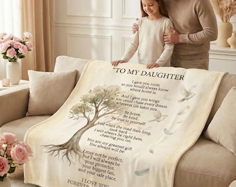 Manta para mi hija: regalo de mamá o papá, regalo de cumpleaños para hija, manta con mensaje de amor