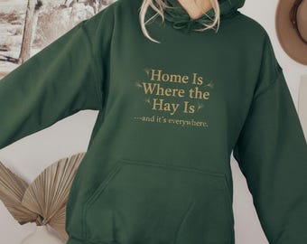 Sudadera «Donde está el heno» • Sudadera «Vida en la granja» • Sudadera estilo country • Regalo para granjeros • Sudadera rústica de granero • Ropa para mamás granjeras