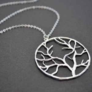 Pendant Necklace, Long necklace, Tree necklace, Family necklace,Mother's Day,Silver necklace,Moon necklace,Christmas gift,tmj004339