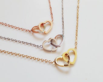 Heart necklace, Rose gold necklace, Bridal, Wedding, Anniversary, Mothers,Sister,Valentine, Christmas,Silver necklace,Gold necklace