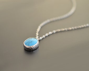 Turquoise necklace, Silver necklace, Wedding necklace, Bridal necklace, Anniversary gift, Mother's Day Gift,Christmas gift,tmj03042