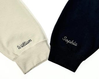 Custom Name Embroidered Couples Sweatshirt, Personalized Anniversary Gift
