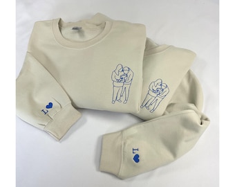 Embroidered Custom Portrait Sweatshirt: Personalized Family Gift