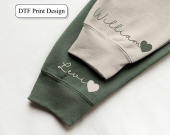 Custom Name Heart Couples Sweatshirt, Personalized Anniversary Gift