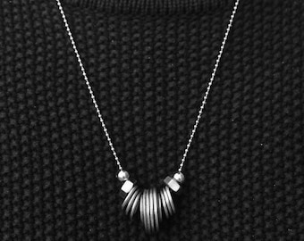 Industrial stainless steel necklace- urban minimal unisex statement jewelry