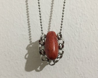 Coral silver necklace