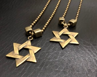 Magen David brass necklace.