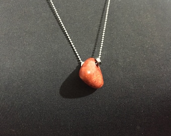 Coral silver necklace