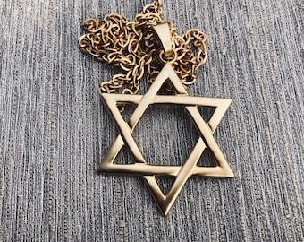 Star of David Pendant  gold statement necklace