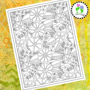 Abstrakt Doodle Design 06 Sofort Download Malseite