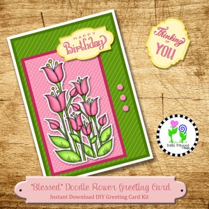 DYI "Blessed" Greeting Card Kit - Instant Download