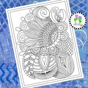 Abstrakt Doodle Design 05 Sofort Download Malseite
