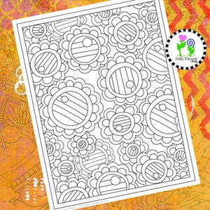 Abstract Doodle Design 23 Instant Download Coloring Page