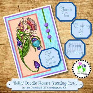 Kit de carte de voeux DYI "Bella" - Téléchargement immédiat