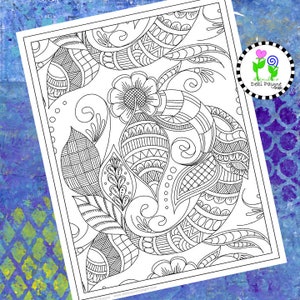 Abstrakt Doodle Design 13 Sofort Download Malseite