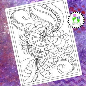 Abstrakt Doodle Design 16 Sofort Download Malseite