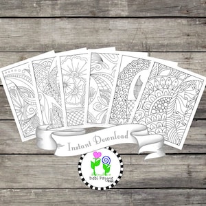 Doodles and Patterns 02 Coloring Pages Bundle - Instant Dowload