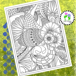 Abstrakt Doodle Design 29 Sofort Download Malseite