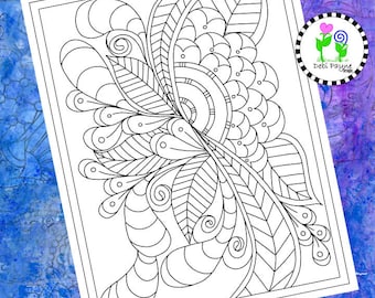 Diseño abstracto de Doodle 20 Página para colorear de descarga instantánea