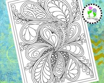Abstract Doodle Design 12 Instant Download Coloring Page
