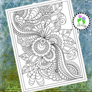Abstrakt Doodle Design 09 Sofort Download Malseite