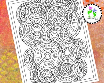 Abstract Doodle Design 10 Instant Download Coloring Page