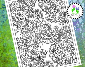 Abstract Doodle Design 19 Instant Download Coloring Page