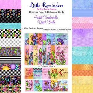 Pacote de pequenos lembretes - download instantâneo de cartões de papel e coisas efêmeras