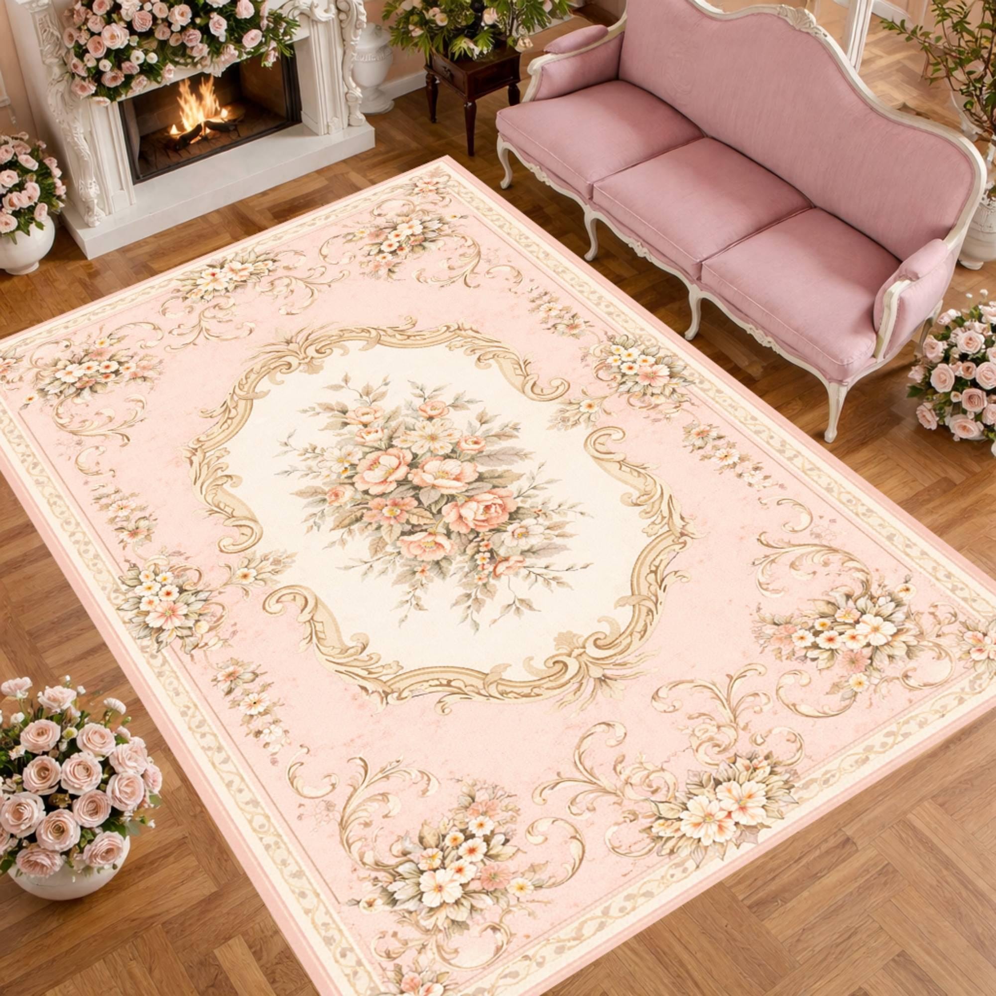 Vintage Rose Rug - Etsy
