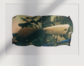 Polaroid Emulsion Lift on A5 (14.8 x 21 cm) watercolor paper "Bike love"