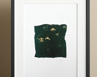 Polaroid Emulsion Lift on A5 (14.8 x 21 cm) watercolor paper "Poly jellyfish"