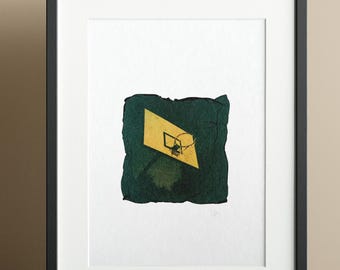 Polaroid Emulsion Lift on A5 watercolor paper (14.8 x 21 cm) "Swish"