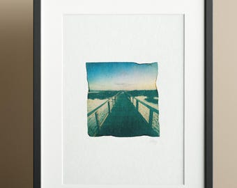 Polaroid Emulsion Lift on A5 (14.8 x 21 cm) watercolor paper "Ponton Torchon"