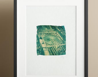 Polaroid Emulsion Lift on A5 (14.8 x 21 cm) watercolor paper "Rosace Torchon"